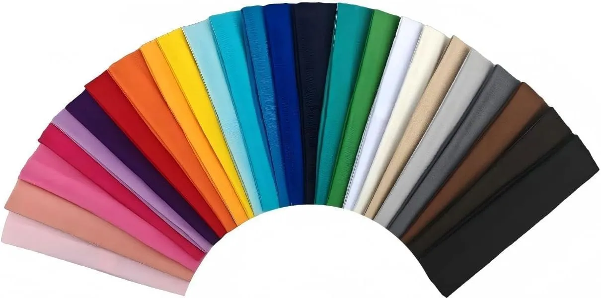 FODALUN fabric headbands arranged in a fan, showing the multicolor set.
